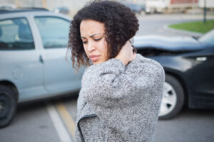 woman with strained neck after car accident injury